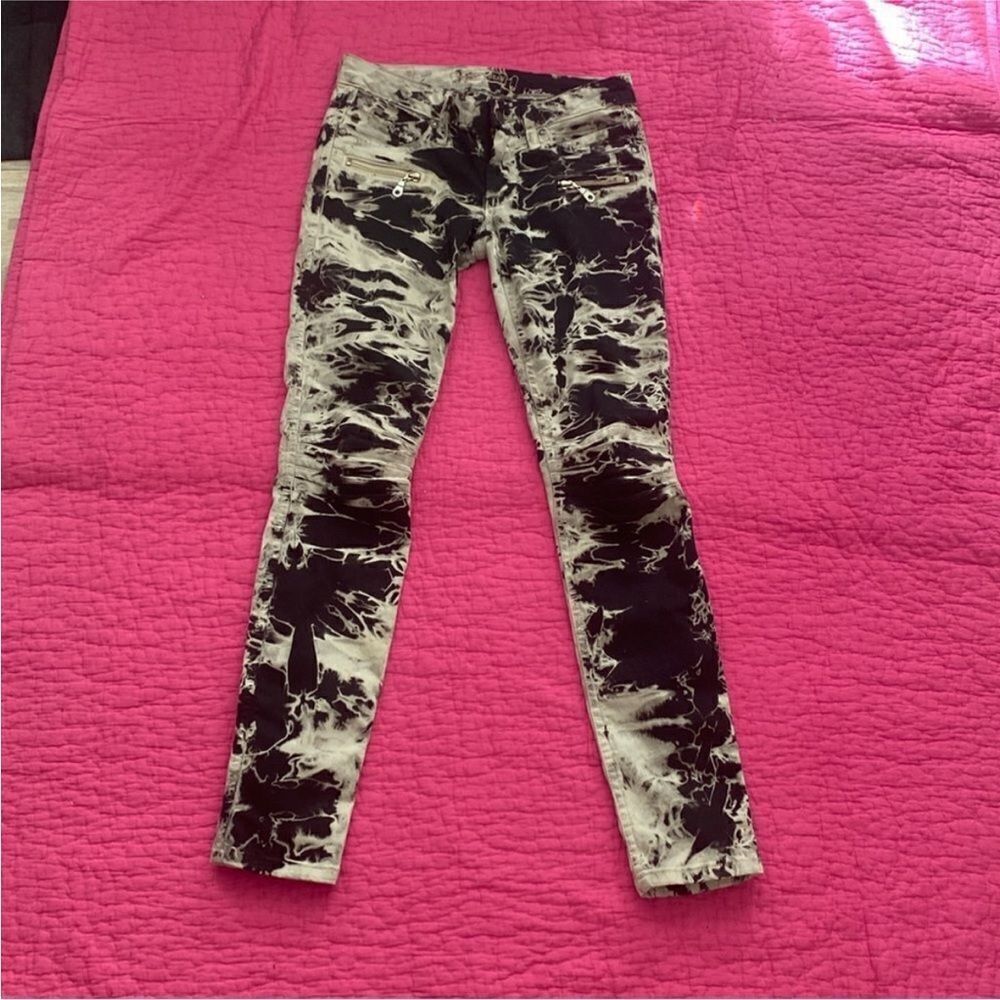 Robin’s Black and Beige Distressed Jeans, size 27